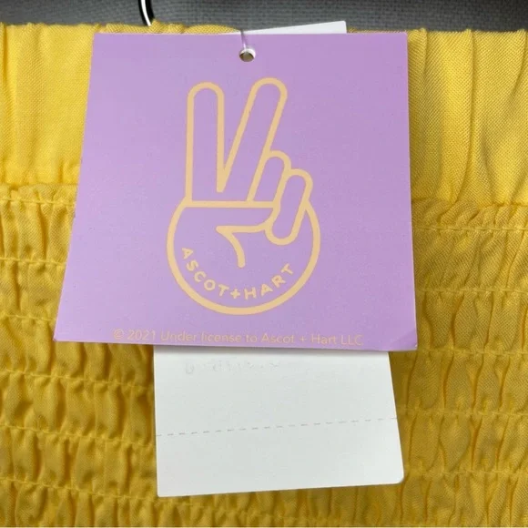 NWT Ascot & Hart Yellow Stretch And Flutter Skirt SMALL - Picture 5 of 7